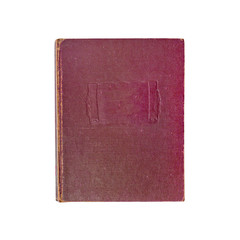 Book red vintage with logo symbol title isolated on white background
