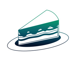 sweet cake slice isolated icon