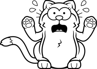 Cartoon Little Cat Scared