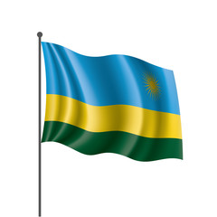 Rwanda flag, vector illustration on a white background