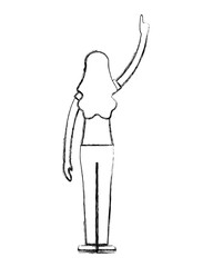 woman character cartoon figure female vector illustration hand drawing