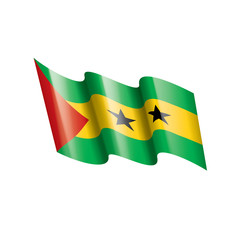 Sao Tome and Principe flag, vector illustration on a white background