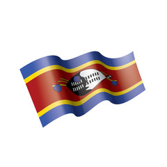Swaziland flag, vector illustration on a white background