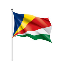Seychelles flag, vector illustration on a white background