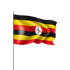 Uganda flag, vector illustration on a white background