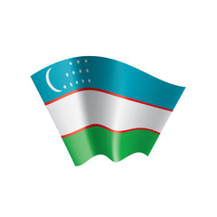 Uzbekistan flag, vector illustration on a white background