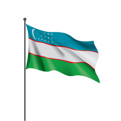 Uzbekistan flag, vector illustration on a white background