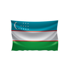 Uzbekistan flag, vector illustration on a white background