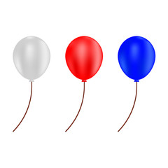 Red, blue and white balloons