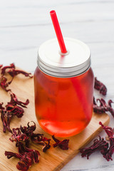agua de Jamaica, roselle mocktail drink, summer beverage in mexico