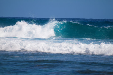 Fototapeta premium vague en rouleau et écume