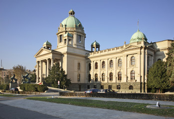 Fototapeta na wymiar House of the National Assembly in Belgrade. Serbia
