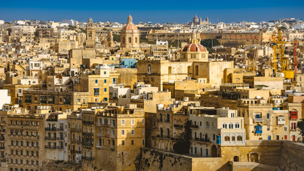 Fototapeta na wymiar Malta Valletta closeup of ancient city