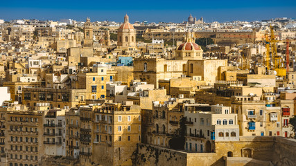 Naklejka premium Malta Valletta closeup of ancient city