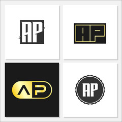 Initial Letter AP Logo Template Design