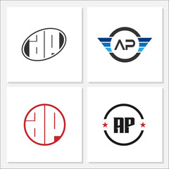 Initial Letter AP Logo Template Design