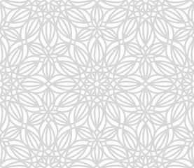 Fototapeta premium Floral seamless pattern. Vector gray ornamental texture.