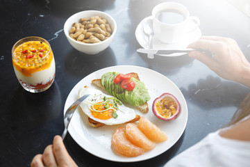 Healthy and delicious breakfast on the table