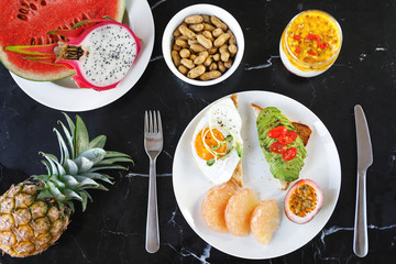 Healthy and delicious breakfast on the table