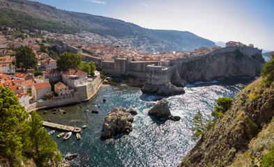 Overview to the old town of Dubrovnik, Croatia.