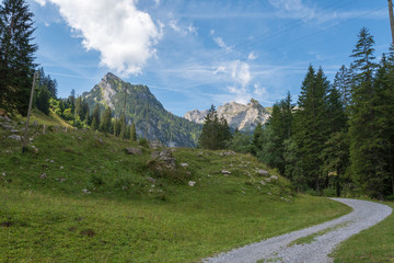Fototapeta na wymiar Wanderung in den Bergen - Idylle in den Alpen