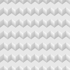 White seamless zigzag geometric pattern. Vector volumetric background