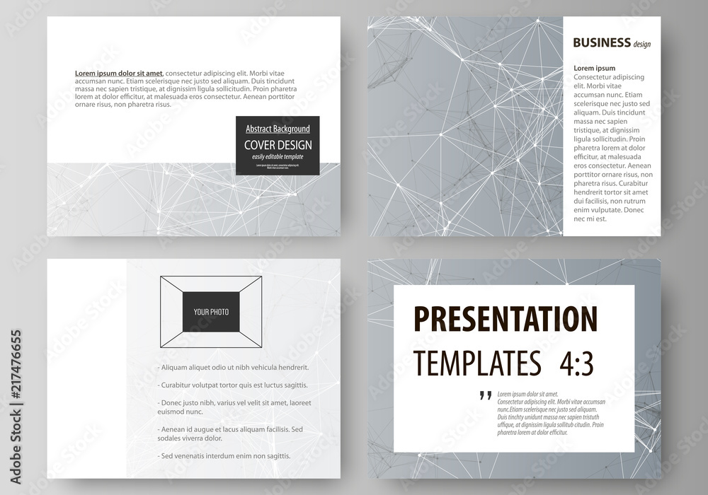 Poster set of business templates for presentation slides. abstract vector layouts in flat design. chemistry