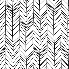 Hand drawn chevron herringbone seamless pattern with childish drawing style - 217476826