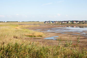 Estuary with therapeutic mud near the village in the morning