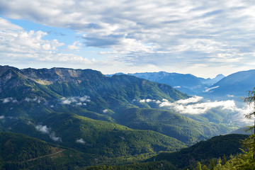 Beautiful colorful mountain landscape at summer sunny day. Alps, Salzkammergut region, Bad Goisern, Austria
