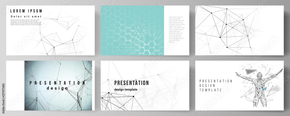 Poster the minimalistic abstract vector layout of the presentation slides design business templates. techno
