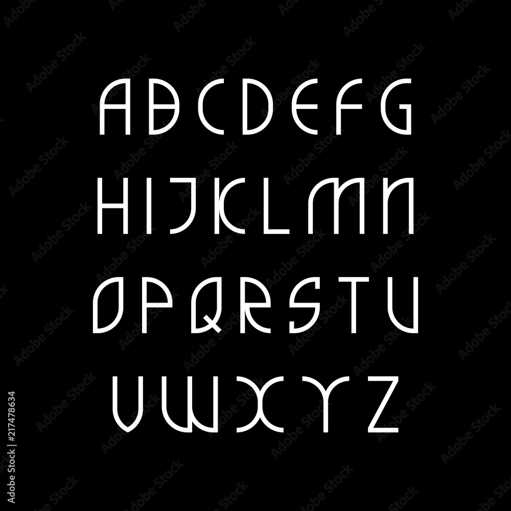 Poster elegant modern letters set. vector geometric alphabet.