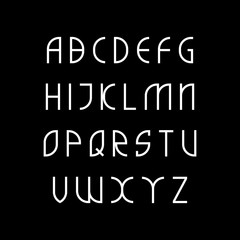 Elegant modern letters set. Vector geometric alphabet.