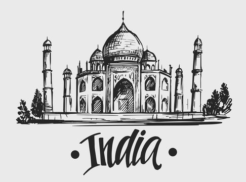 Buy Prints of Taj Mahal Drawing - Cityscape Sketches-saigonsouth.com.vn