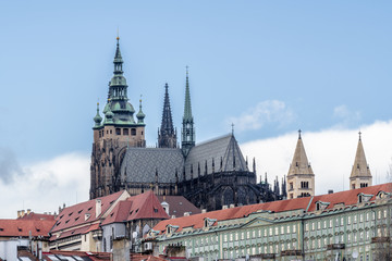 Fototapeta premium St. Vitus Cathedral dominates the historic quarter of Prague.