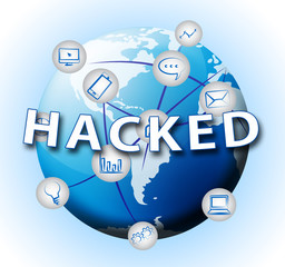 Website Hacked Cyber Security Alert 2d Illustration