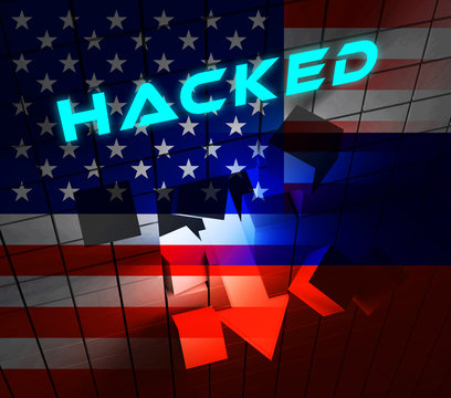 Russia Hacking American Elections Data 3d Illustration