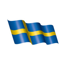 Sweden flag, vector illustration on a white background