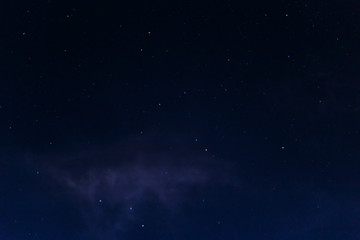 Obraz na płótnie Canvas Blue dark night sky with many stars. Milky way cosmos background. The stars in the night sky. Starry blue night sky. Night scape with beautiful starry sky. Star texture. Space background