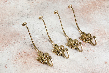 Vintage brass hooks hangers