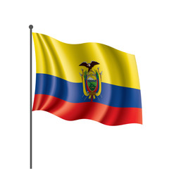 Ecuador flag, vector illustration on a white background