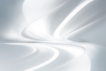 Futuristic white abstract perspective waves on grey backgound