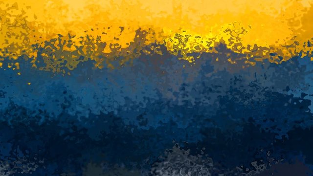 abstract animated stained background seamless loop video - watercolor effect - sunny yellow and dark indigo blue color