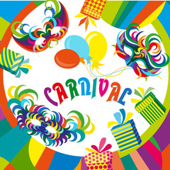 Obraz premium Masquerade party mask set. Happy Carnival Festive Concept .