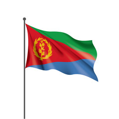 Fototapeta na wymiar Eritrea flag, vector illustration on a white background