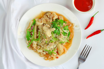 Spicy chicken feet salad with Golden Needle Mushroom and celery