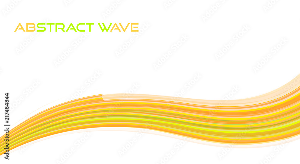 Aufkleber abstract green and orange wave. vector pattern