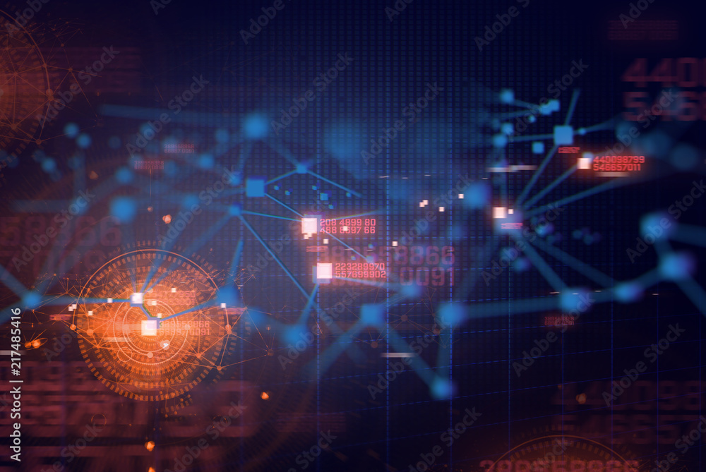 Poster digital data cyber abstract connect to network background