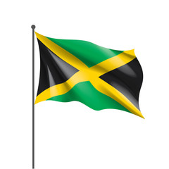 Jamaica flag, vector illustration on a white background