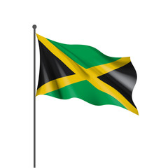 Jamaica flag, vector illustration on a white background